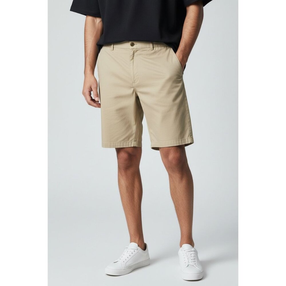 Caribbean Beige Mens Casual Shorts Size 36 Classic Fit Cotton Blend